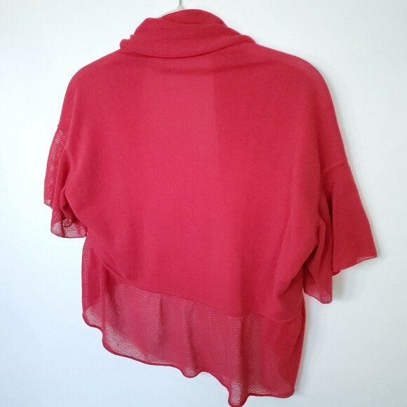 Moschino Cheap And Chic Knit Crochet Open Cropped Cardigan Women Medium Red/Pink - Picture 10 of 12